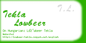 tekla lowbeer business card